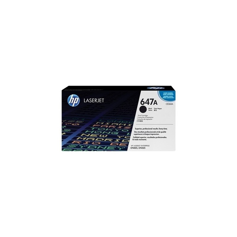 Toner originale Hp CE260A, 647A - noir