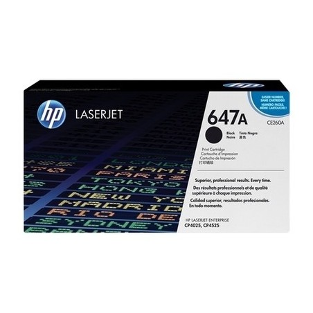 Toner originale Hp CE260A, 647A - noir