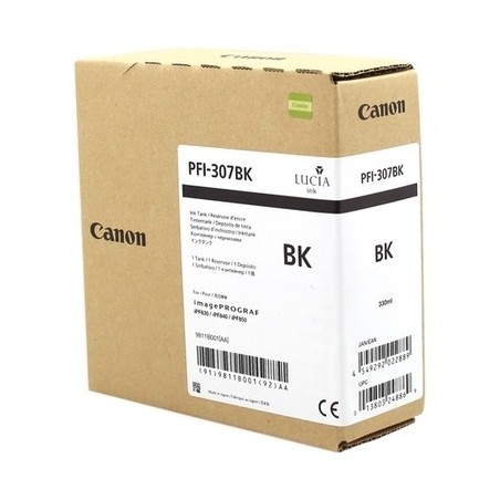 Canon PFI307B Cartouche originale 9811B001, PFI307BK - Noir