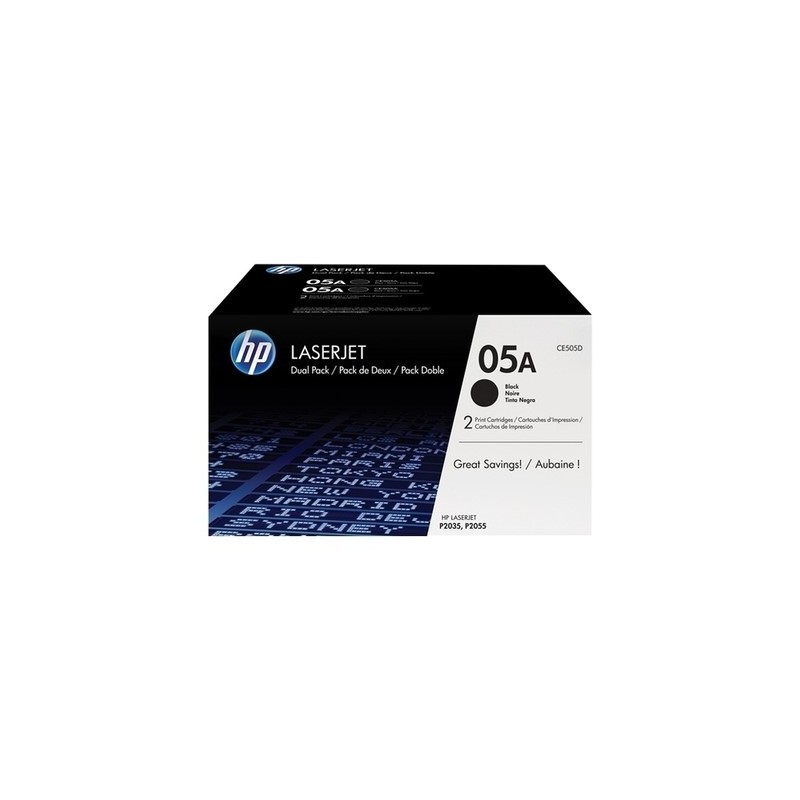 Pack x 2 Toner originale Hp CE505D, 05A - noir