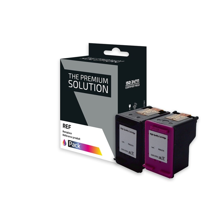 hp 301 XL B / CL Pack x 2 compatible avec CH563EE, CH564EE - Noir + Tricolor