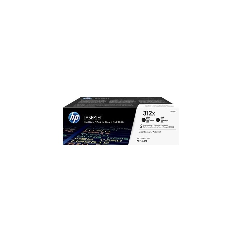 Pack x 2 Toner originale Hp CF380XD, 312X - noir