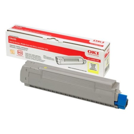 OKI 8600Y - Toner originale Oki 43487709 - Yellow