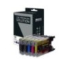 Brother 1240XL Pack x 5 compatible avec LC1220 / LC1240 / LC1280 - Noir Cyan Magenta Jaune