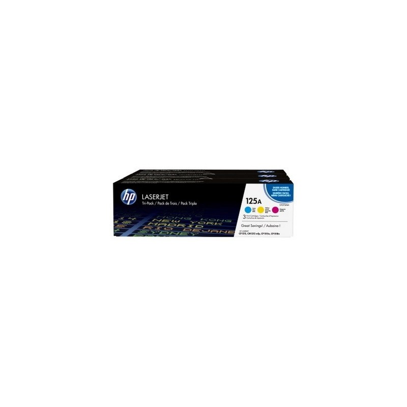 Hp 125A - Pack x 3 Toner originale CF373AM, 125A - Cyan Magenta Yellow