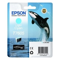 Epson E7605 Cartouche authentique C13T76054010 / T7605 - Cyan Clair