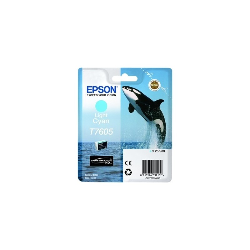 Epson 7605 Cartouche originale C13T76054010 / T7605 - Cyan Clair