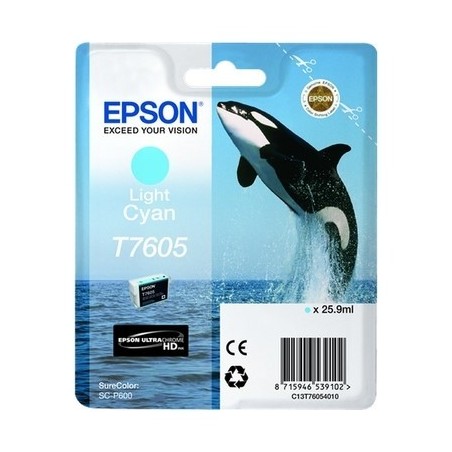 Epson 7605 Cartouche originale C13T76054010 / T7605 - Cyan Clair
