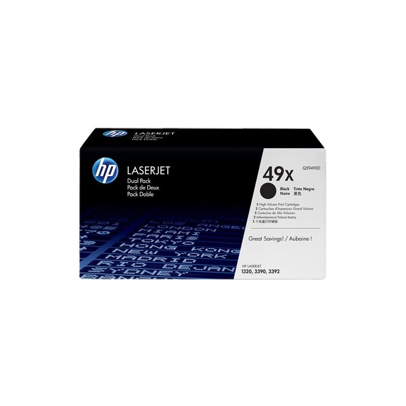 Pack x 2 Toner originale Hp Q5949XD, 59X - noir