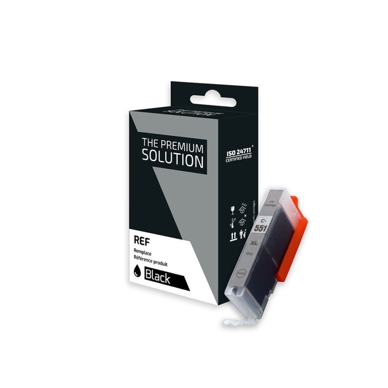 Canon 551XLGY Cartouche compatible avec CLI551GYXL, 6447B001 - Gris