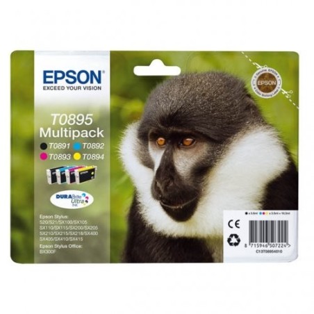 Epson 895 Pack x 4 original C13T0895 4011 - Noir Cyan Magenta Jaune