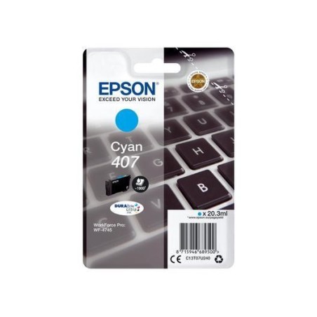 Epson 407 C Cartouche originale C13T07U240 - Cyan