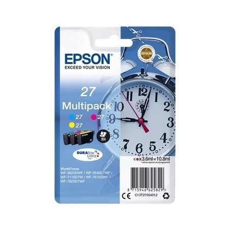 Epson T2705 Pack x 3 original C13T27054012 - Cyan Magenta Jaune