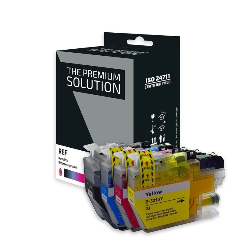Brother 3213B / CL Pack x 4 compatible avec LC3213 - Noir Cyan Magenta Jaune