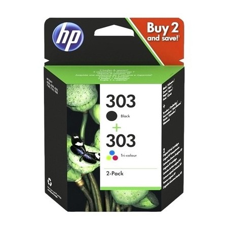 hp 303 B/CL Pack x 2 original 3YM92AE - Noir + Tricolor