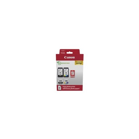 Canon 545/546 - Pack x 2 jet d'encre authentique + 50 papier photo 8287B008 - Black + Tricolor