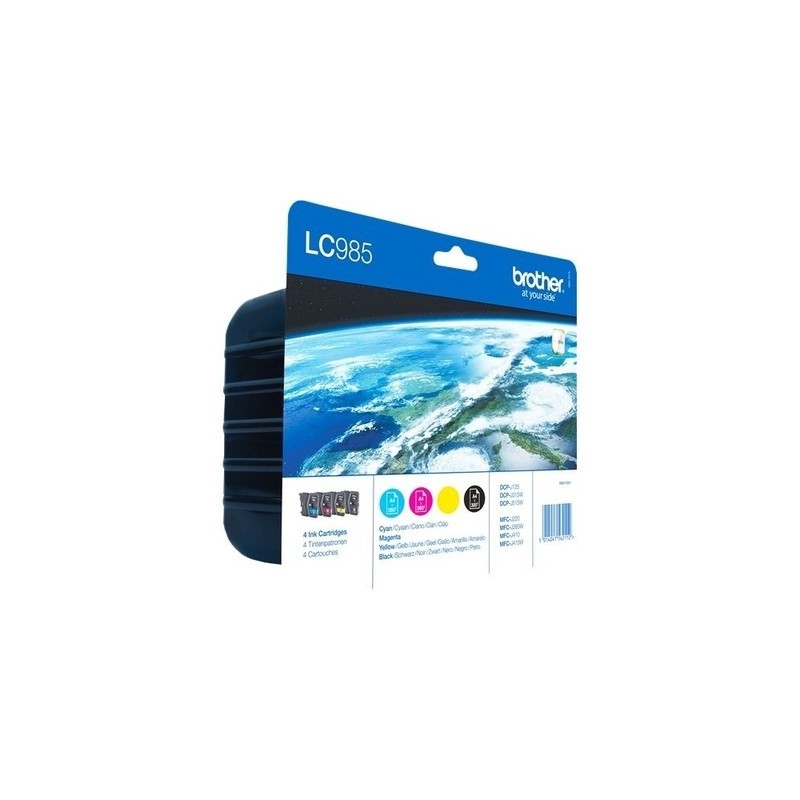 Brother 985 Pack x 4 original LC985VALBP - Noir Cyan Magenta Jaune