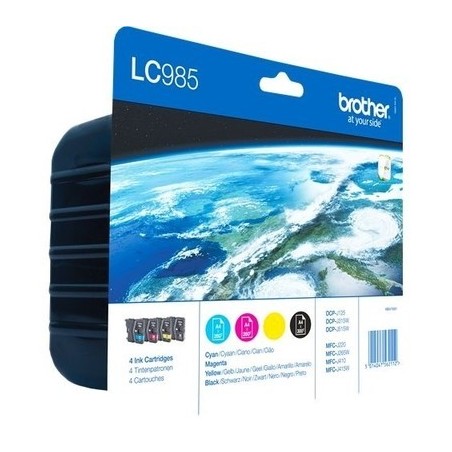 Brother B985 Pack x 4 original LC985VALBP - Noir Cyan Magenta Jaune