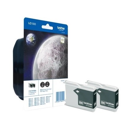 Brother KLC1000B Pack x 2 authentique LC1000BKBP2 - Noir