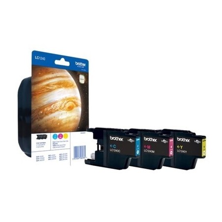 Brother KLC1240CL Pack x 3 authentique LC1240RBWBP - Cyan Magenta Jaune