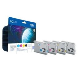 Brother B970 Pack x 4 authentique LC970 - Noir Cyan Magenta Jaune