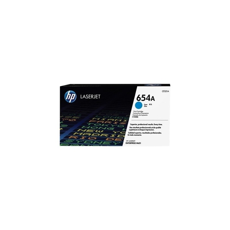 Hp 654A - Toner originale CF331A, 654A - Cyan