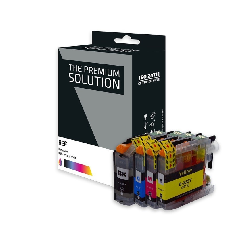 Brother 223 Pack x 4 compatible avec LC223 - Noir Cyan Magenta Jaune