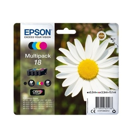 Epson T1806 Pack x 4 original C13T18064010 - Noir Cyan Magenta Jaune