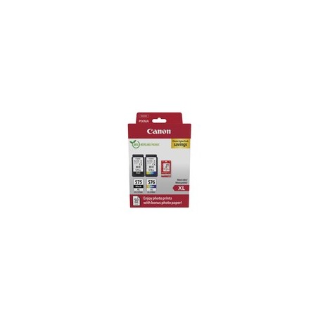 Canon 575XL/576XL - Pack x 2 jet d'encre authentique + 50 papier photo 5437C006 - Black + Tricolor