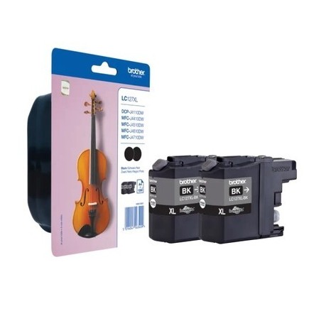 Brother KLC127XL Pack x 2 original LC127XLBKBP2 - Noir
