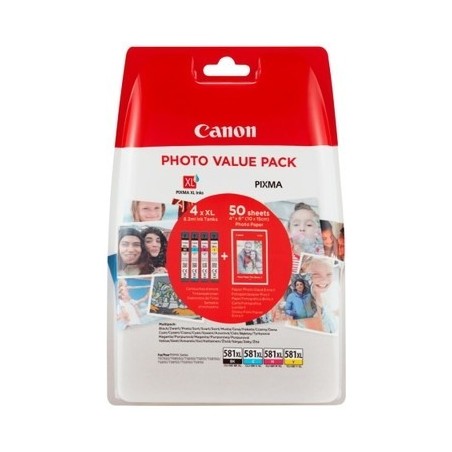 Canon KCLI581XLBKCMY Pack x 4 original 2052C004 - Noir Cyan Magenta Jaune