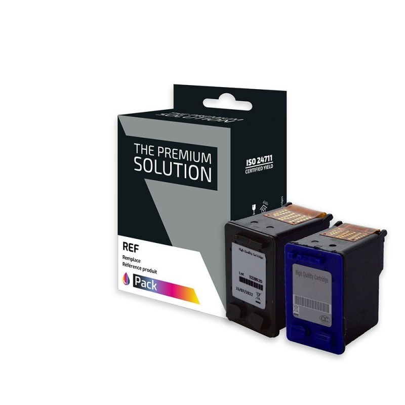 HP 56 / HP 57 Pack x 2 compatible avec C6656AE, C6657AE - Noir + Tricolor