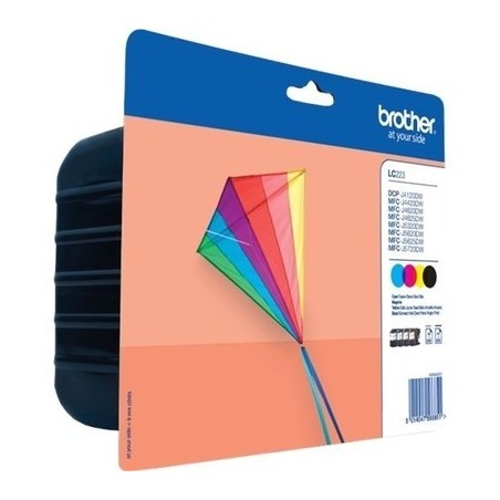 Brother 223 Pack x 4 original LC223 VALBP - Noir Cyan Magenta Jaune