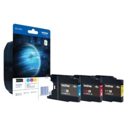 Brother KLC1280XLCMY Pack x 3 authentique LC1280XLRBWBP - Cyan Magenta Jaune