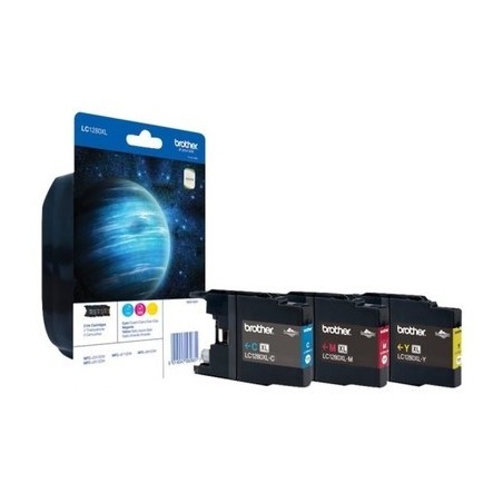 Brother KLC1280XLCMY Pack x 3 authentique LC1280XLRBWBP - Cyan Magenta Jaune