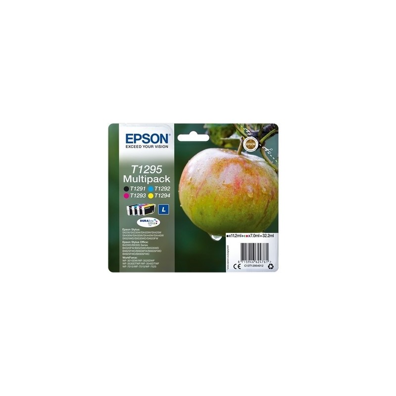 Epson 129 Pack x 4 original C13T12954012 - Noir Cyan Magenta Jaune