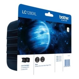 Brother KLC1280XLB Pack x 2 authentique LC1280XLBKBP2 - Noir