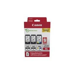 Canon 545XL/546XL - Pack x 3 jet d'encre authentique + 50 papier photo 8286B015 - Black + Tricolor