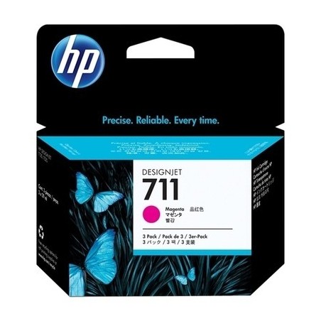 hp 711M Pack x 3 originale CZ135A - Magenta