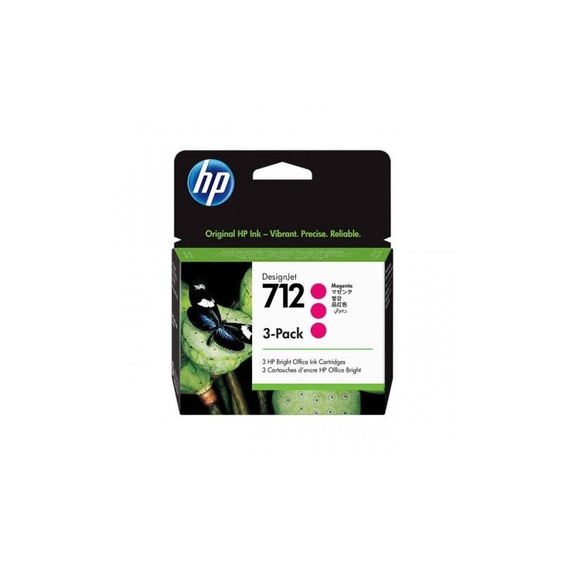hp 712M Pack x 3 original 3ED78A, 712 - Magenta
