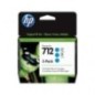 hp 712C Pack x 3 original 3ED77A, 712 - Cyan