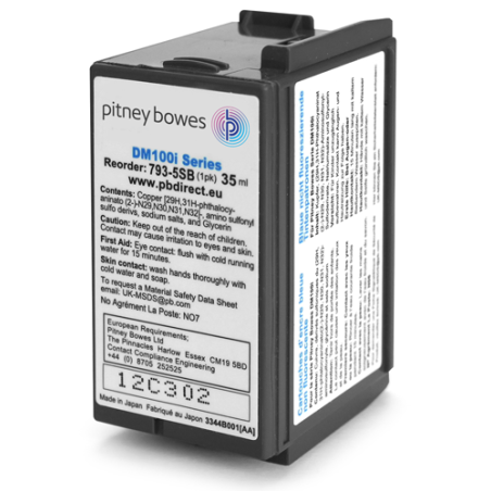 Pitney Bowes PB793 Cartouche originale 793-5BI - Bleu Postal