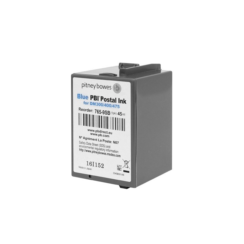 Pitney Bowes 765 - cartouche jet d'encre originale 765-9BN - Bleu Postal