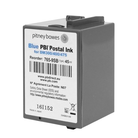 Pitney Bowes 765 - cartouche jet d'encre authentique 765-9BN - Bleu Postal
