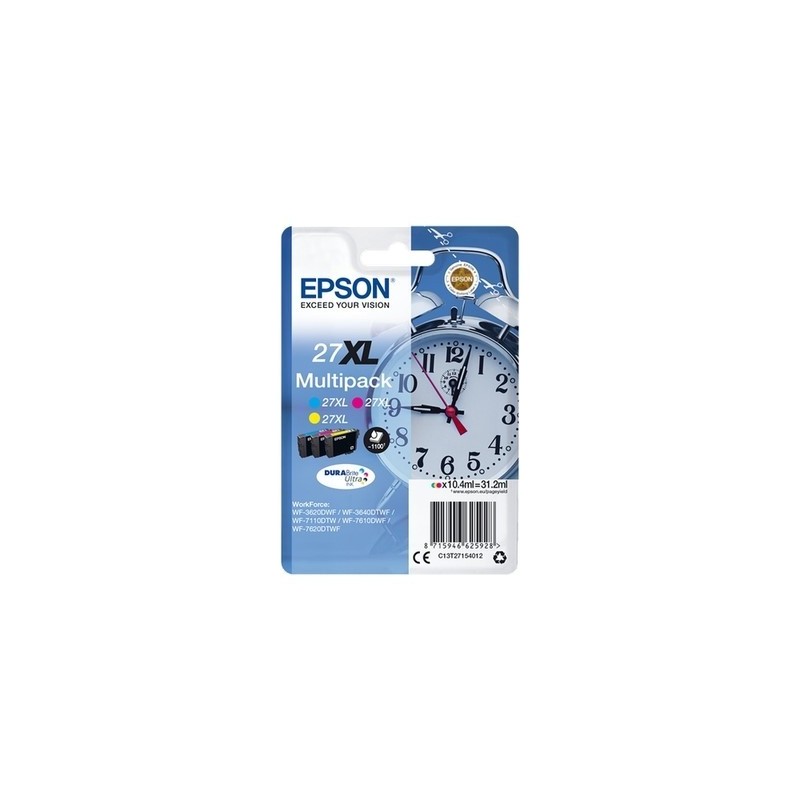 Epson T2715 Pack x 3 original C13T27154012 - Cyan Magenta Jaune
