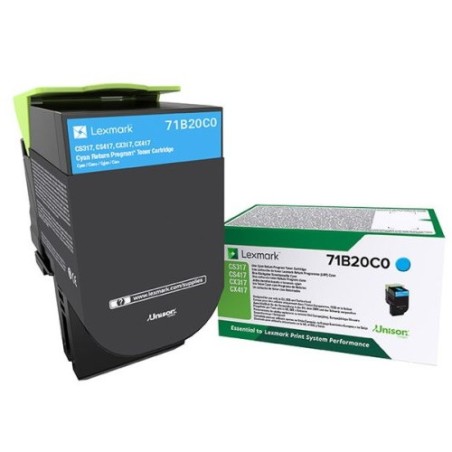Toner authentique Lexmark 71B20C0 - Cyan