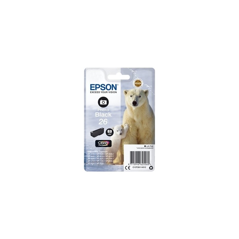 Epson T2611 Cartouche originale T261140 - Noir