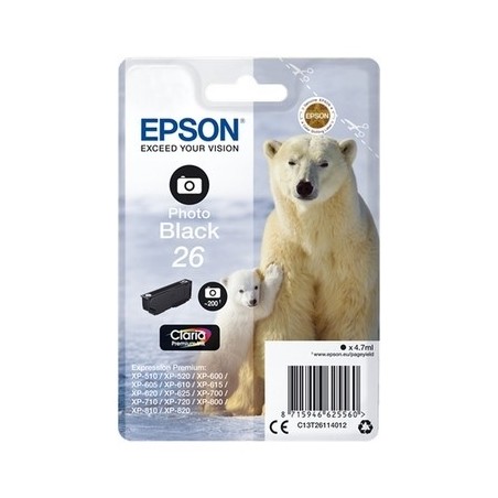 Epson T2611 Cartouche originale T261140 - Noir